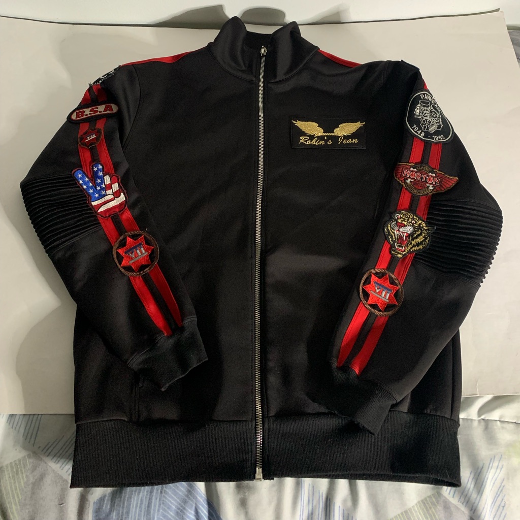 Robin's Jean Black Performance Jacket With Red Stripe Accents